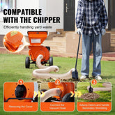 Wood Chipper Shredder Mulcher Leaf Vacuum Kit, 4.3 Inch x 13.1 ft Heavy Duty Universal Woodchipper Accessory, 4 inch Diameter for Large Volume Feeding,Fit Mainstream Brand (Chipper NOT Included)